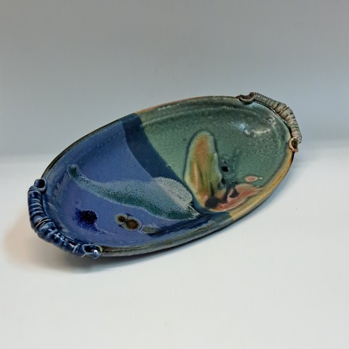 Click to view detail for #230771 Oval Platter Blue/Green $24